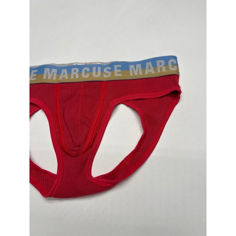 Marcuse Men's‎ Ribbed Jock Strap Underwear Medium Red Blue Gold